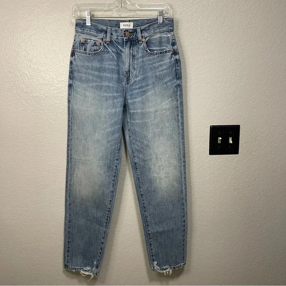 Pistola Light Wash High Rise Denim with Distressed Hem Size 26 - Picture 1 of 6